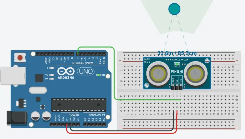 Czujnik ultradźwiękowy 3pin z Arduino