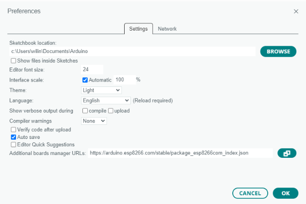 Dodawanie płytek ESP8266 do Arduino IDE